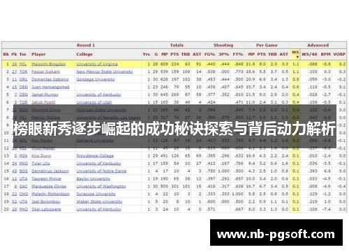 榜眼新秀逐步崛起的成功秘诀探索与背后动力解析