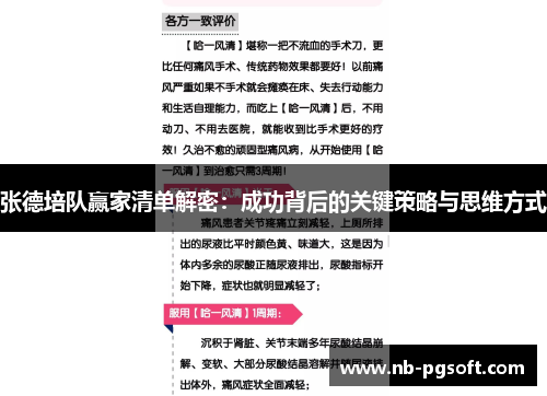 张德培队赢家清单解密：成功背后的关键策略与思维方式