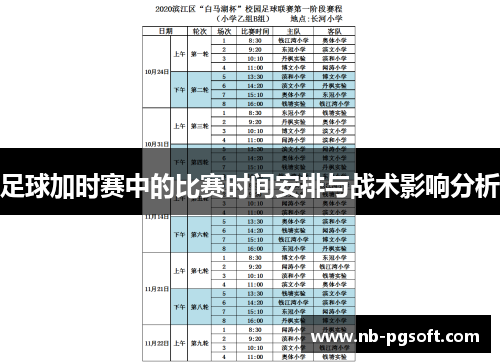 足球加时赛中的比赛时间安排与战术影响分析 足球加时赛中的比赛时间安排与战术影响分析
